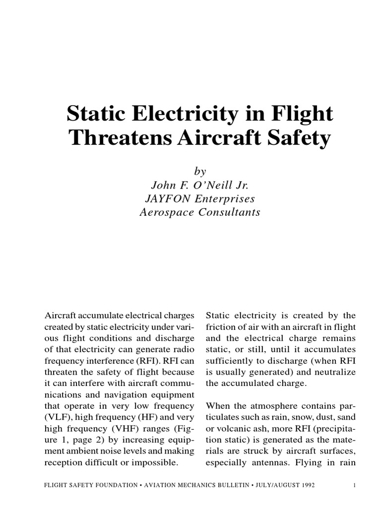 Static Discharge PDF High Frequency National Transportation