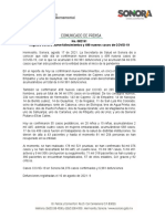 17-08-21 Registra Sonora nueve fallecimientos y 499 nuevos casos de COVID-19