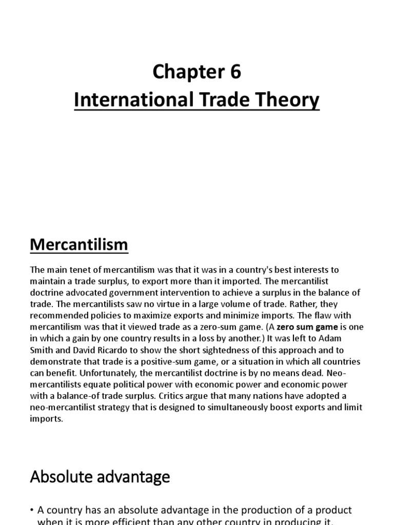 Neo-Mercantilism and Trade Strategy | PDF | Mercantilism | Economies Of ...