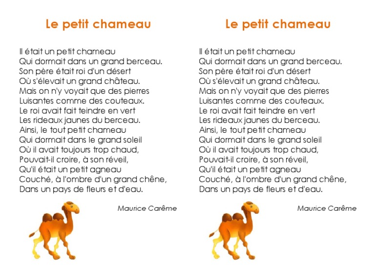 Le Petit Chameau de Maurice Carême PDF Religion et spiritualité — free download