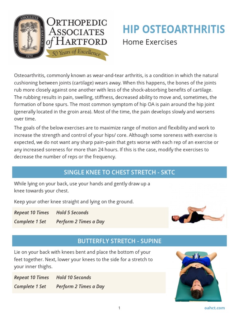 Oah Hip Oa Exercises r2 | PDF | Osteoarthritis | Knee