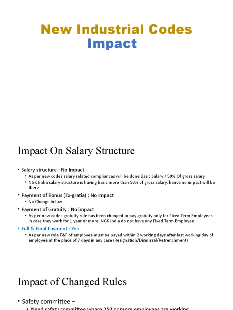 New Industrial Codes Impact | PDF