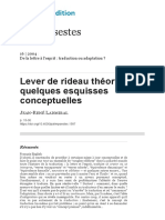 Lever de Rideau Théorique - Quelques Esquisses Conceptuelles