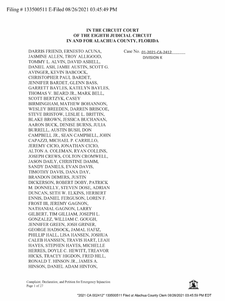 Complaint and Petition For Emergency Injunctive Relief | PDF