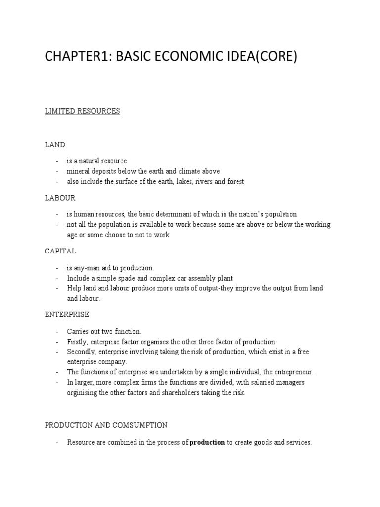 Core Economic Concepts Explained | PDF