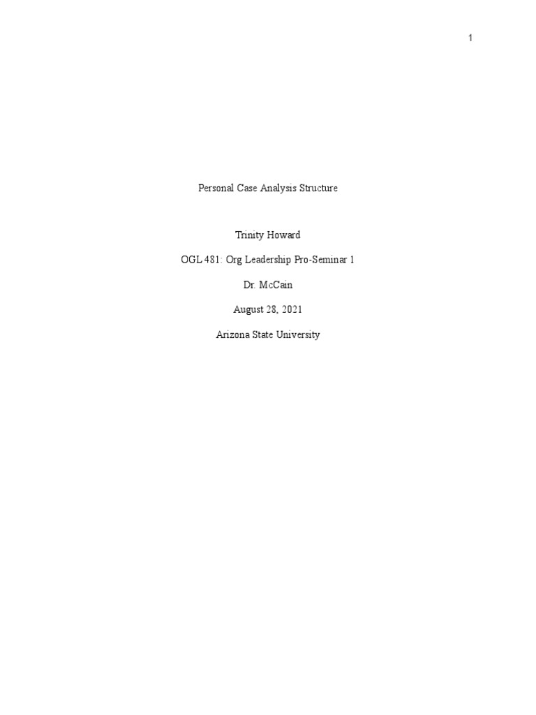 Personal Case Analysis Structure | PDF