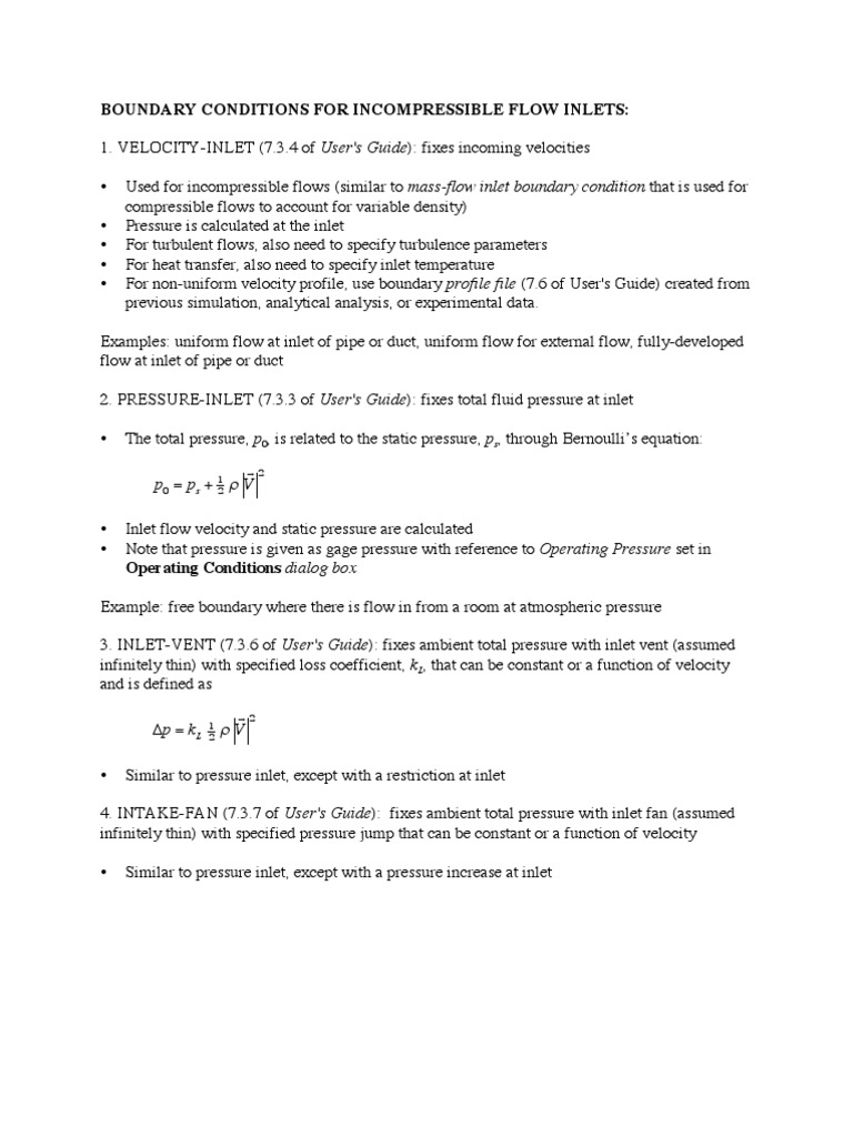FLUENT Boundary Condition PDF