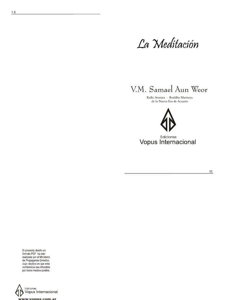 La Meditación - Samael Aun Weor | PDF