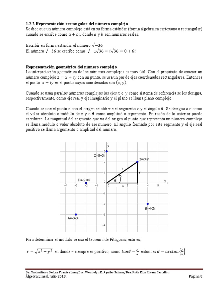 Números Complejos en Su Forma Rectangular. | PDF | Número complejo |  Multiplicación