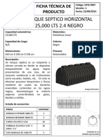 Tanque Septico Horizontal 25000 Lts 2.4 Negro