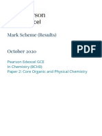 Mark Scheme (Results) October 2020: Pearson Edexcel GCE in Chemistry (8CH0) Paper 2: Core Organic and Physical Chemistry