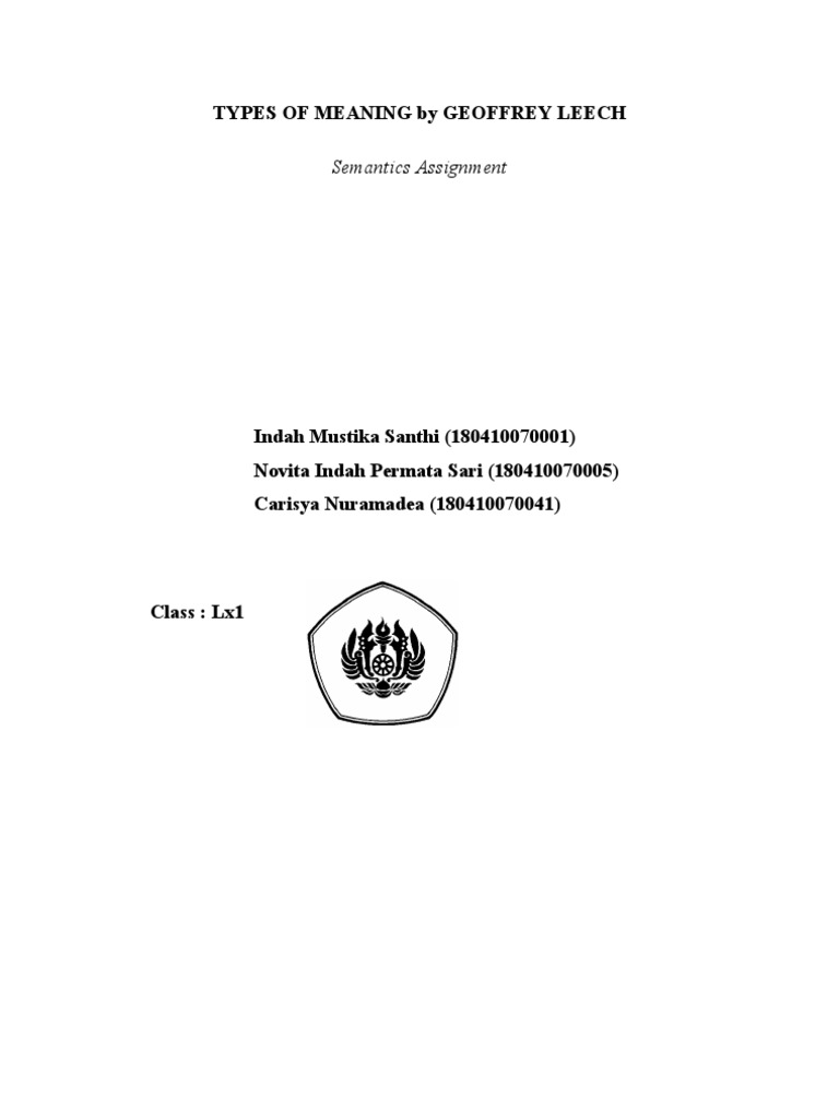 paper types of meaning | Semantics | Stress (Linguistics)