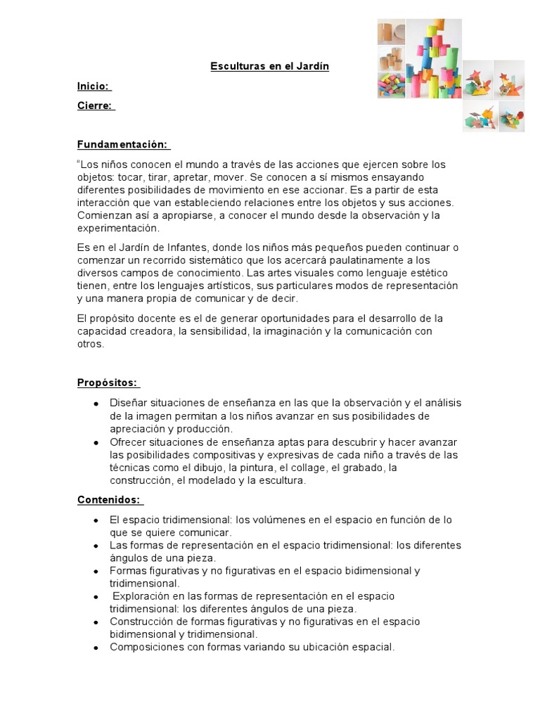 Construyendo en El Jardin | PDF | Educación de la primera infancia ...