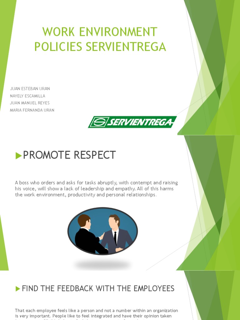 Work Environment Policies Servientrega | PDF | Cognition | Systems ...