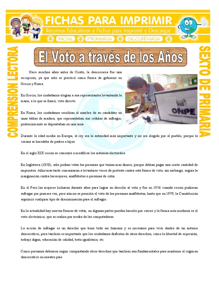 Importancia del Voto en Democracia Infantil | PDF | Votación | Sufragio