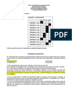 Atividade Avaliativa Especial - Prova 1 Direito