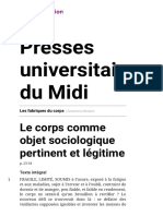 Les Fabriques Du Corps - Le Corps Comme Objet Sociologique Pertinent Et Légitime - Presses Universitaires Du Midi