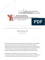 A Economia Política e As Relações Internacionais - NEAI - Núcleo de Estudos e Análises Internacionais