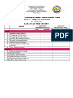 Barangay Pili Centro Name: Shs Modules and Worksheets Monitoring Form