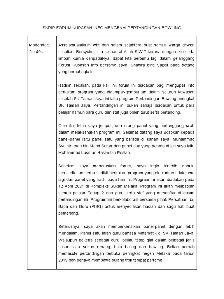 Skrip Forum K5 | PDF