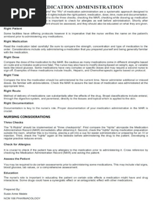 6 RIGHTS OF MEDICATION ADMINISTRATION