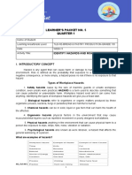 Learner'S Packet No. 5 Quarter 1: Identify Hazards and Risks