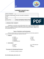 Learner'S Packet No.2 Quarter 1: Name of Student: Learning Area/Grade Level: Tle-He Cookery-Grade 9 Date: Activity Title