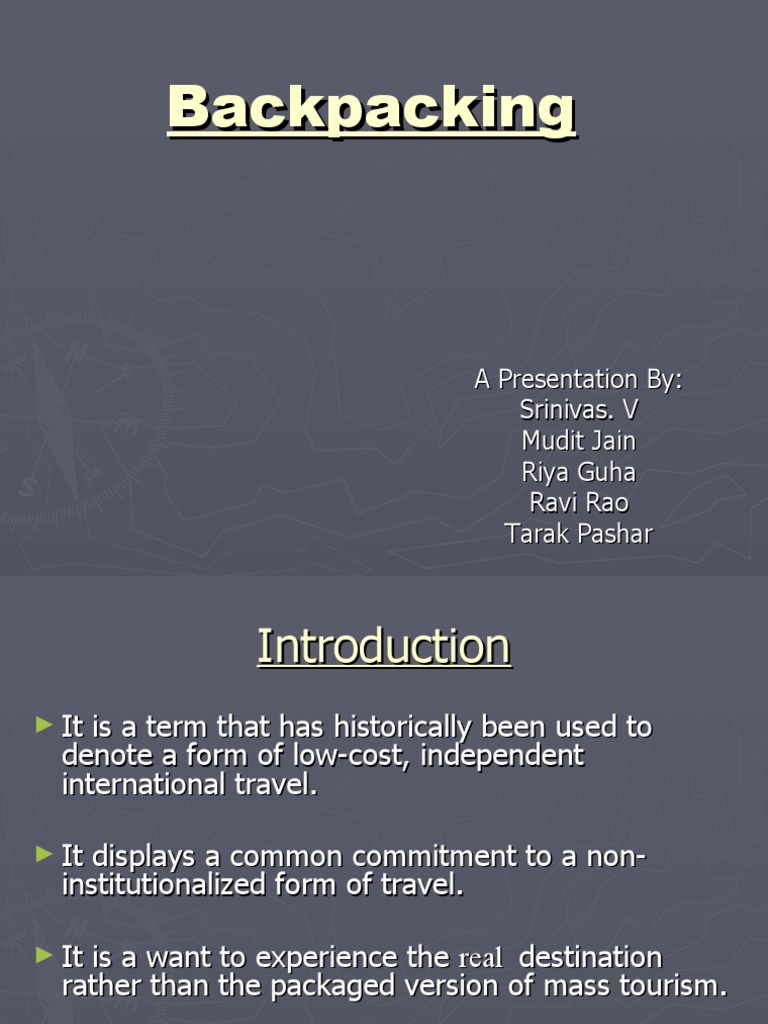 Backpacking Pdf Tourism Service Industries