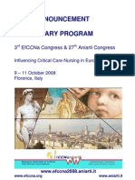 3° Congresso EfFECNa e 27 Congresso ANIARTI - Influencing Critical Care Nursing in Europe