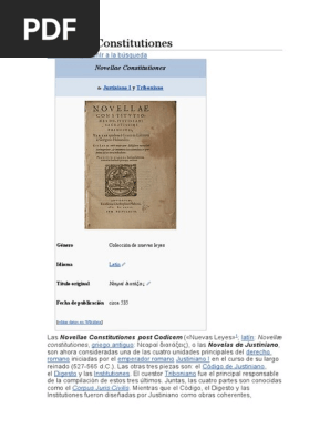 Novellae Constitutiones Pdf Ley Medieval Imperio Bizantino