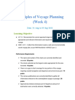 Principles of Voyage Planning (Week 4) : Learning Objective