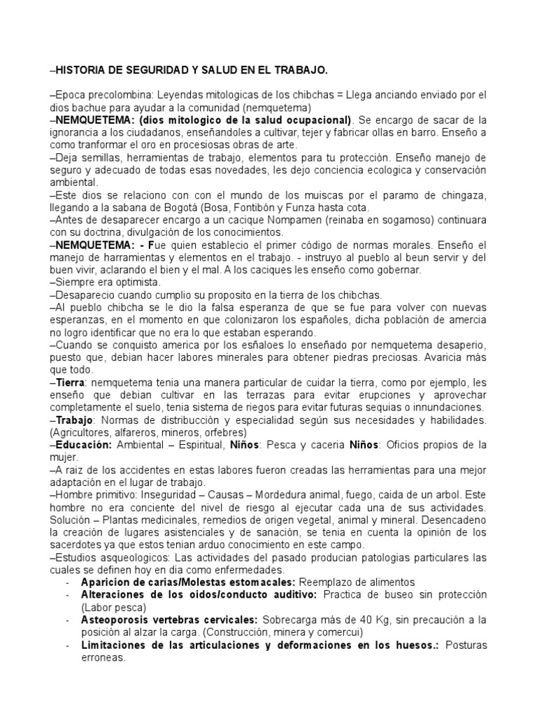 Historia de Seguridad y Salud en El Trabajo | PDF | Colombia