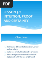 Lesson 3.2 Intuition, Proof and Certainty