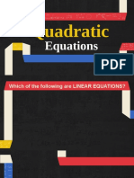 Lesson 1 Quadratic Equation