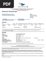 Electronic Ticket Receipt: Itinerary