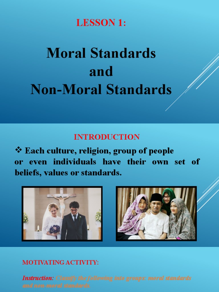 moral and non moral standards essay