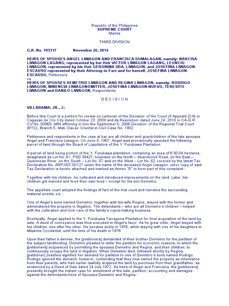 Philippine Supreme Court Land Dispute Case | PDF | Evidence (Law) | Lawsuit