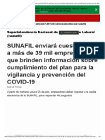 Sunafil - Comunicado Plan de Vigilancia Covid 19