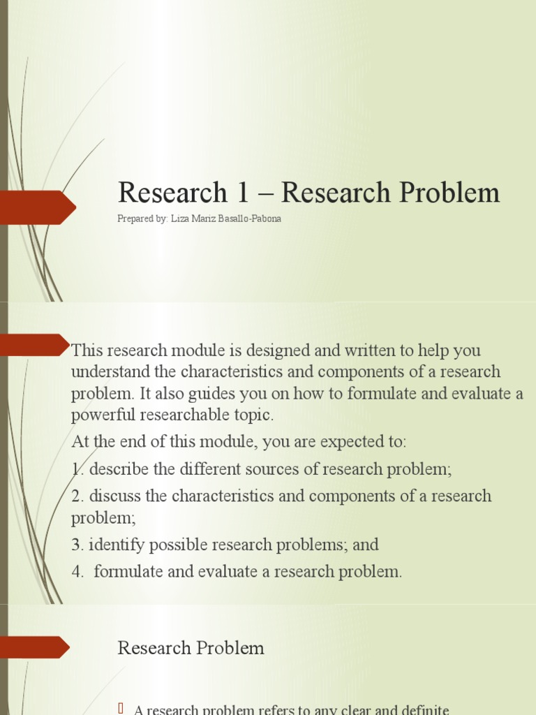 Research Problem Essentials | PDF | Cognition | Methodology