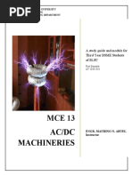 Ac/Dc Machineries: A Study Guide and Module For Third Year BSME Students of Slsu