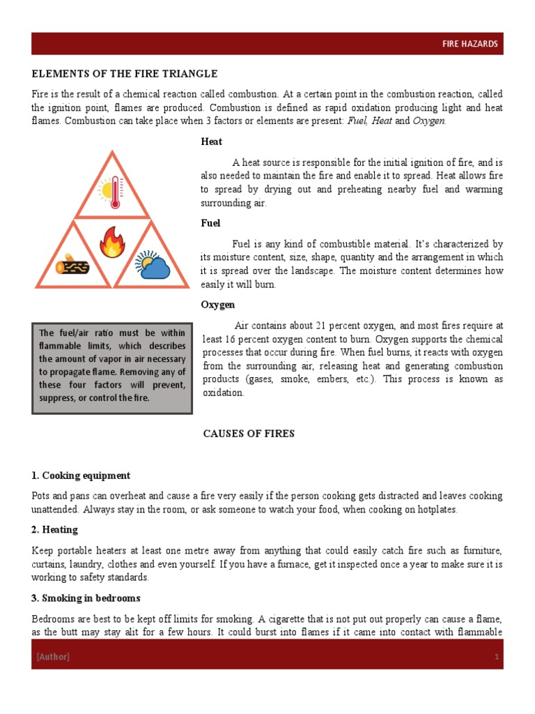 Elements of The Fire Triangle PDF Combustion Fires
