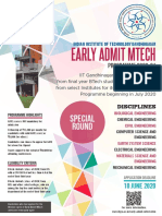 Early Admit MTech Programme-Special Round