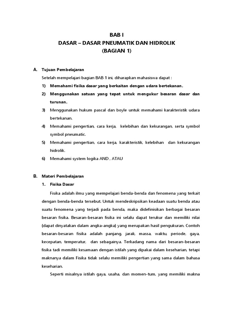 Dasar Dasar Pneumatik Dan Hidrolik Pdf