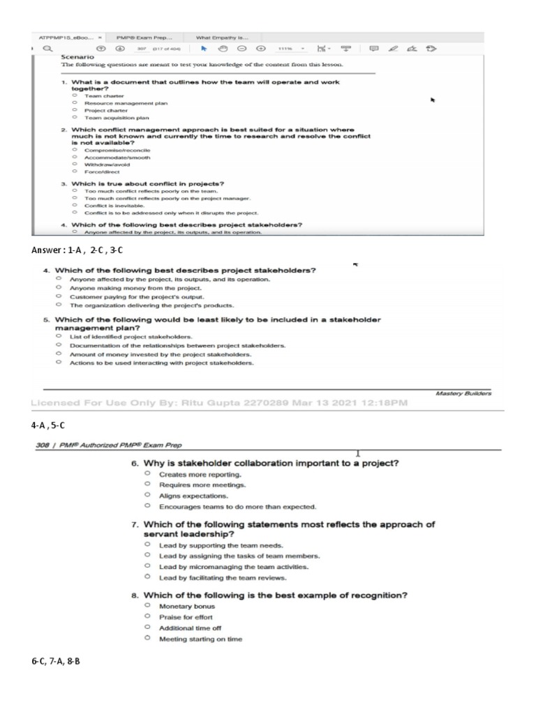 Answer: 1-A, 2-C, 3-C | PDF