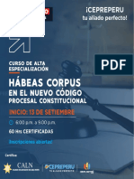 Curso especializado en Hábeas Corpus del nuevo Código Procesal Constitucional