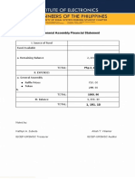 First General Assembly Financial Statement: I. Source of Fund Fund Available