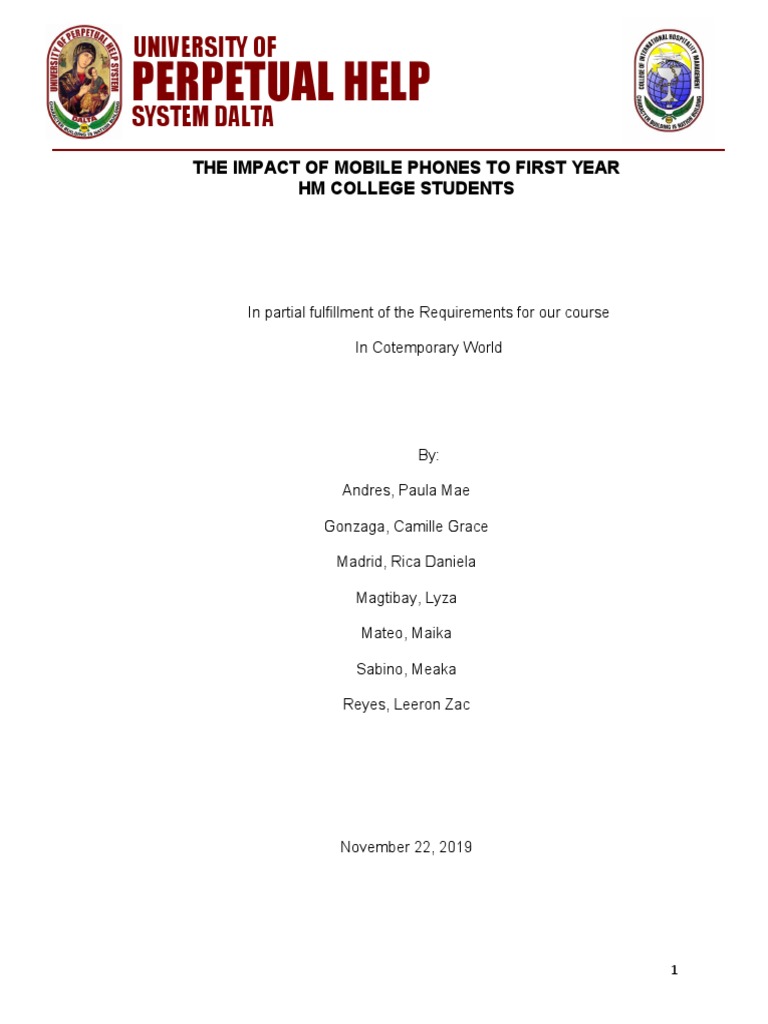 Impact of Mobile Phones on College Students | PDF | Survey Methodology