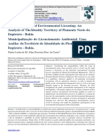 Municipalization of Environmental Licensing: An Analysis of The Identity Territory of Piemonte Norte Do Itapicuru - Bahia