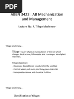 ABEN 3423: AB Mechanization and Management: Lecture No. 4. Tillage Machinery