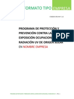 Programa de Protección y Prevención Contra La Exposición Ocupacional a Radiación UV de Origen Solar